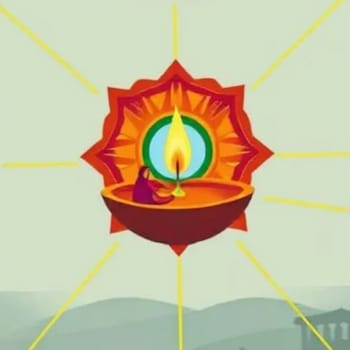 Diya flame symbol orange yellow bright light.High quality illustration