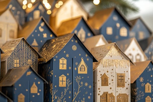 A paper houses village advent calendar for a Christmas