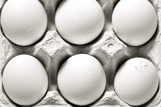 Cardboard packaging with chicken eggs. AI generated..