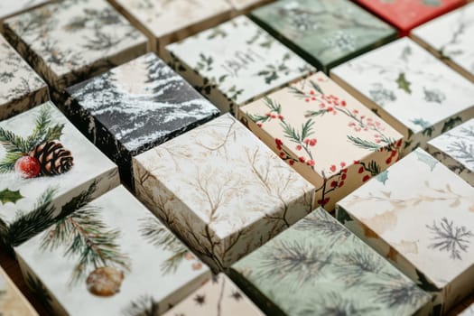 A paper boxes advent calendar for a Christmas