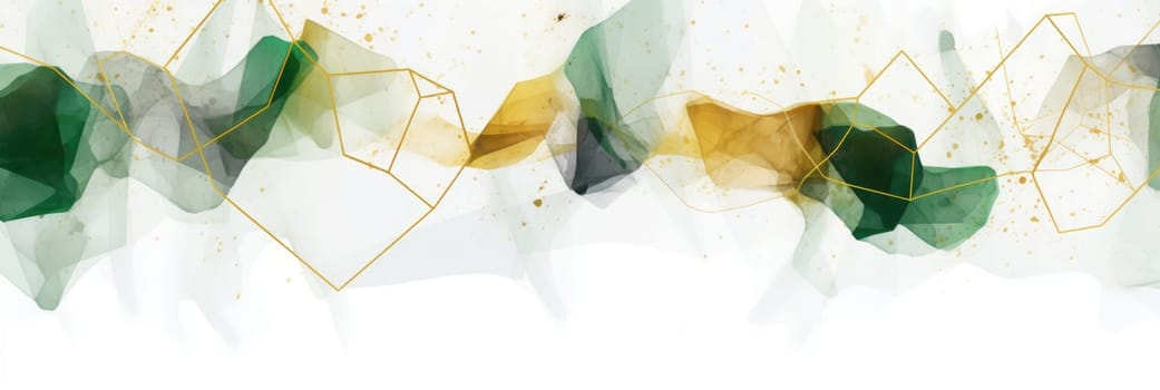 Abstract watercolor artwork mixed with buzzy geometric shapes for background of social media banner generative AI image