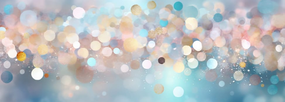 rainbow glowing beauty background colours gold shiny texture pastel pink beautiful light blur bright christmas sparkle bokeh soft shine banner abstract. Generative AI.