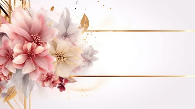 Watercolor abstract design for background of wedding or buzzy social media banner generative AI