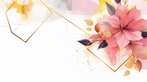 Watercolor abstract design for background of wedding or buzzy social media banner generative AI