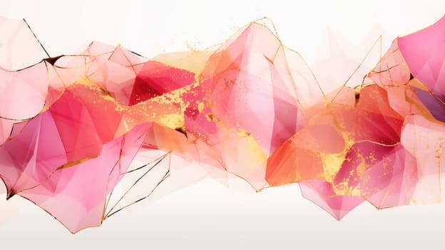 Abstract watercolor artwork mixed with buzzy geometric shapes for background of social media banner generative AI image