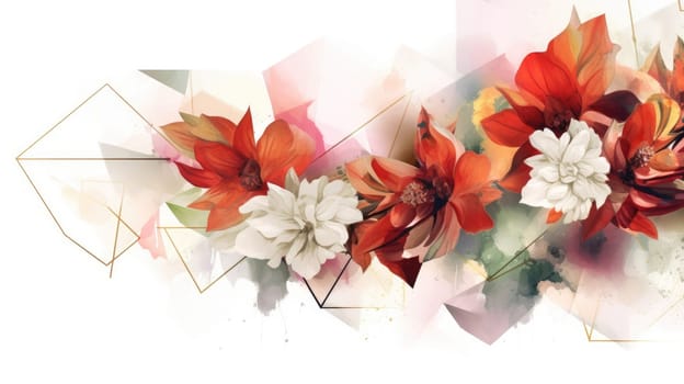 Watercolor abstract design for background of wedding or buzzy social media banner generative AI