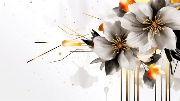 Watercolor abstract design for background of wedding or buzzy social media banner on white background generative AI