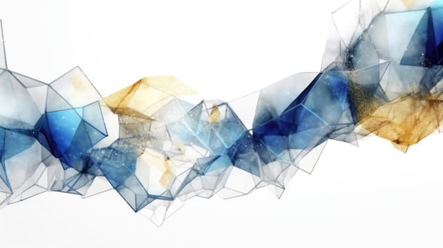 Abstract watercolor artwork mixed with buzzy geometric shapes for background of social media banner generative AI image