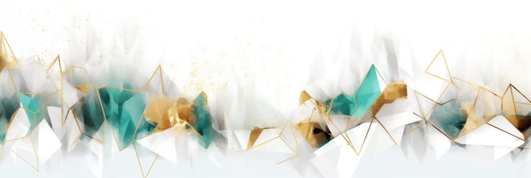 Abstract watercolor artwork mixed with buzzy geometric shapes for background of social media banner generative AI image