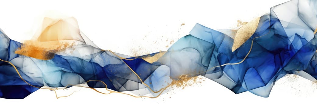 Abstract watercolor artwork mixed with buzzy geometric shapes for background of social media banner generative AI image