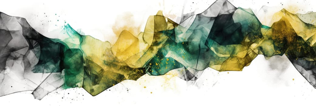 Abstract watercolor artwork mixed with buzzy geometric shapes for background of social media banner generative AI image