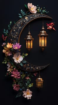 Ornate gazebo illuminated at night casting colorful patterns
