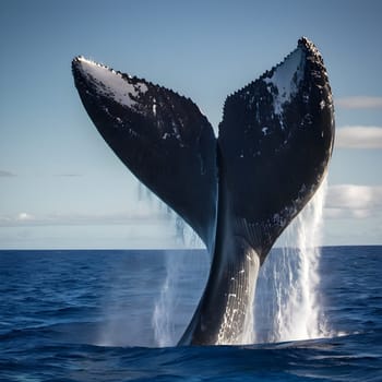 Silhouetted Grace: Whale Fluke Against the Light