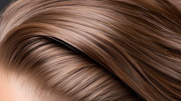 A Glossy and healthy hair showcasing smooth texture and shine. Perfect for hair care and styling inspiration