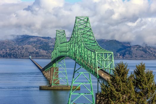 The landmark Atoria, Oregon bridge that spans across the mouth of the mighty Columbia River.