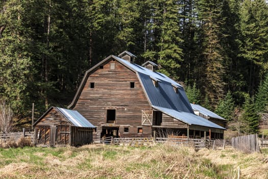 An old rustic barn in the country near Coeur d'Alene, Idaho.