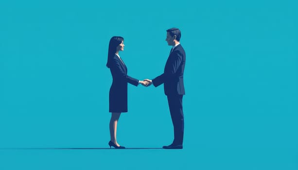 A Businessperson shaking hands with manager in professional setting, conveying trust and collaboration