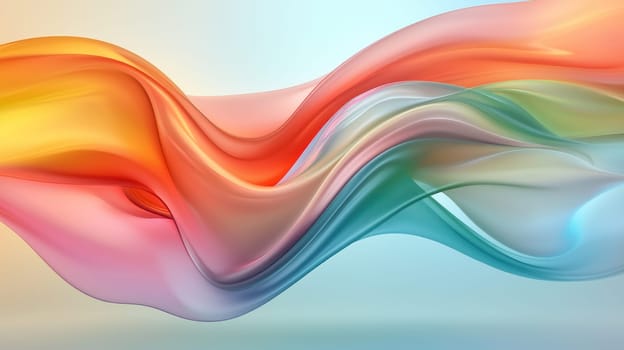 A Flowing fabric vibrant colors creates sense of movement and energy. This abstract representation evokes feelings of new beginnings and creativity