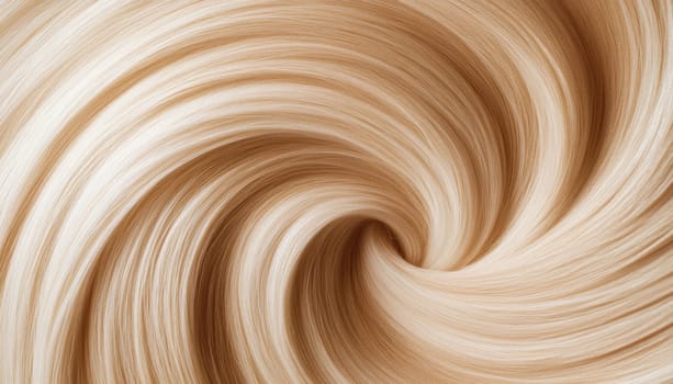 Swirling strands of blonde hair create a mesmerizing vortex, showcasing its healthy, shiny texture