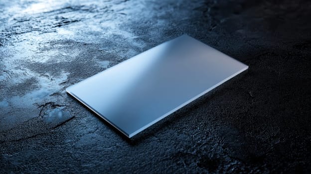 A detailed mockup of a rectangular sticker on a frosted acrylic board, showcasing the print clarity and adhesion quality. excellent lighting highlights the surface and texture, perfect for design evaluations and promotional material reviews.