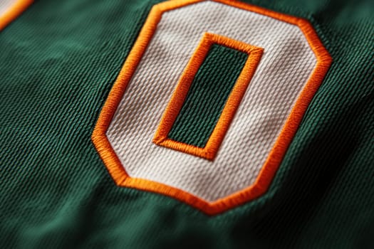 Detailed imagery of a basketball jersey displaying the number 21, emphasizing vibrant colors, material texture, and fine stitching. the close-up focus against a neutral background enhances the design, making it ideal for sports-related projects.