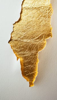 Ripped paper unveils a dazzling golden texture beneath, accentuated by natural lighting. ideal for luxury product advertising and elegant designs, opulence and sophistication.