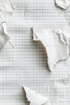 High-resolution image of layered torn notebook paper sheets, showcasing visible creases and fibers. ideal for educational materials, stationery, or creative branding projects, offering a textured and authentic paper background.