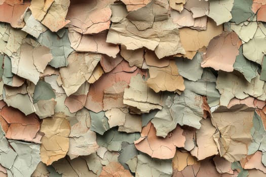 Randomly arranged small torn paper fragments in muted earthy tones create a seamless pattern. ideal for adding subtle texture to web designs or enhancing product packaging with a natural, organic feel.