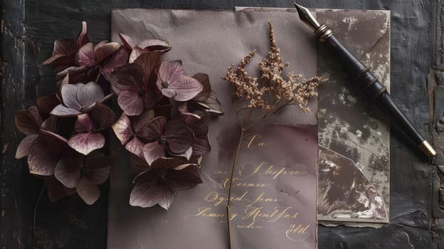 A serene portrait featuring a woman with soft, wavy hair set against a backdrop of dried flowers in earthy tones. the harmonious blend of mocha and beige hues creates a warm, elegant atmosphere suitable for bridal inspiration or event styling.