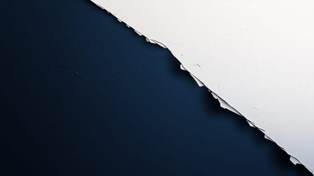 A sleek, contemporary design featuring a stylish torn edge traversing a smooth white and navy gradient background. ideal for use in corporate branding, marketing materials, and graphic design projects requiring a professional aesthetic.