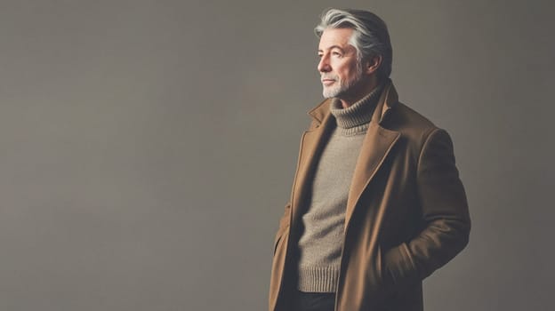 Handsome English man model dressed up smart casual fashion style, exuding refined masculinity and timeless elegance idea