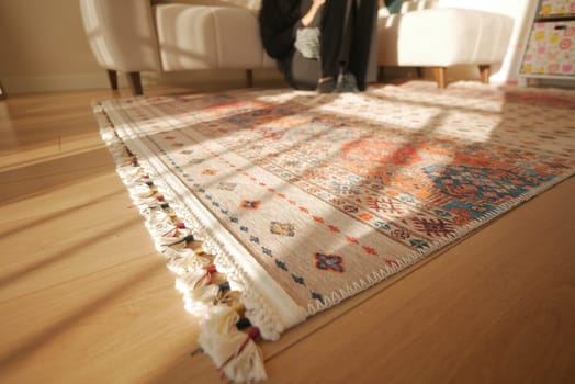 A stunningly beautiful handcrafted rug that features intricate patterns and amazing textures