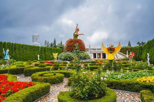 Beautiful flower garden at SunWorld Ba Na Hills tourist area