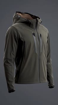 A sleek, hooded jacket designed for outdoor activities and protection.