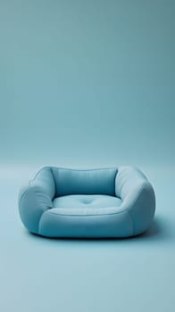 A soft blue pet bed designed for comfort and relaxation.