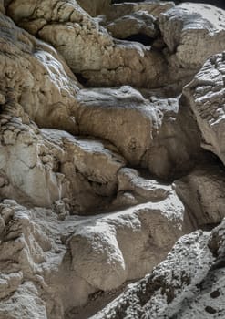 Uthai Thani, Thailand - 06 Dec, 2024 - The intricate sunlight shining through down to Stalagmites inside Cave of Hup Pa Tat. The famous travel in the Central Valley Uthai Thani, use it as your Wallpaper, Poster and Copy space, Selective fosus.