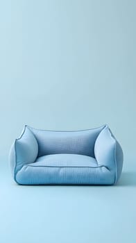 A soft, blue pet bed designed for comfort and relaxation.