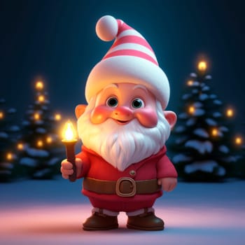 Cute ChristmCute Christmas gnome on a New Year's background. Mockup.as gnome on a New Year's background. . High quality photo