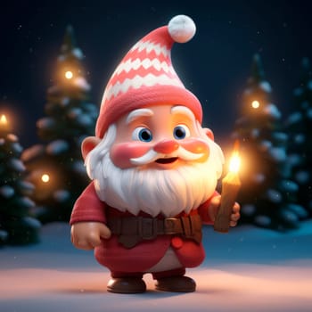 Cute ChristmCute Christmas gnome on a New Year's background. Mockup.as gnome on a New Year's background. . High quality photo