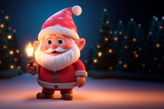 Cute ChristmCute Christmas gnome on a New Year's background. Mockup.as gnome on a New Year's background. . High quality photo