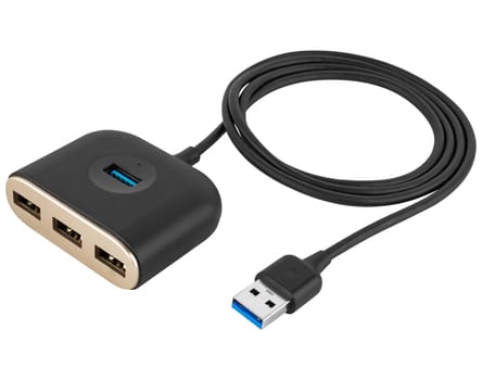USB-Hub card reader isolated on white background