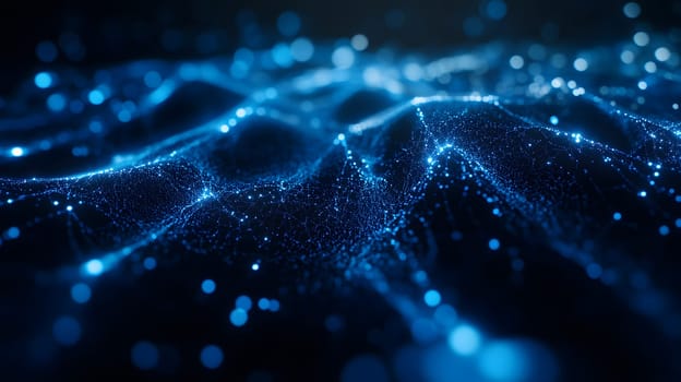 Abstract representation of digital waves in blue tones.