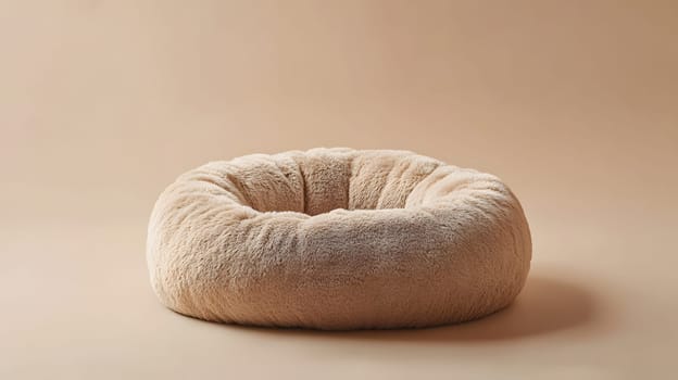 Soft, round pet bed designed for comfort and relaxation.
