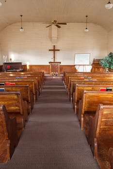 The interior of Freeze church north of Potlach, Idaho.