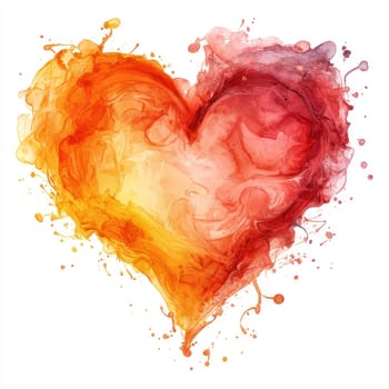 A vibrant heart shape in warm colors, symbolizing love and passion