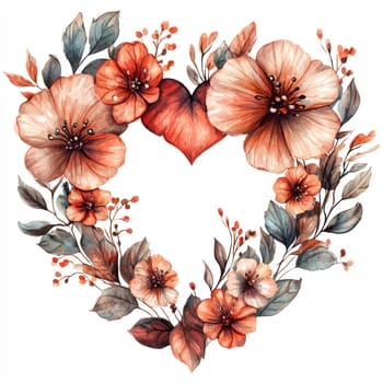 A Beautiful floral heart frame with soft colors and delicate details, perfect for romantic occasions