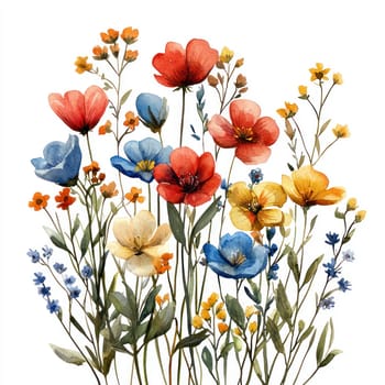 A Beautiful watercolor flowers in vibrant colors, perfect for decoration and design