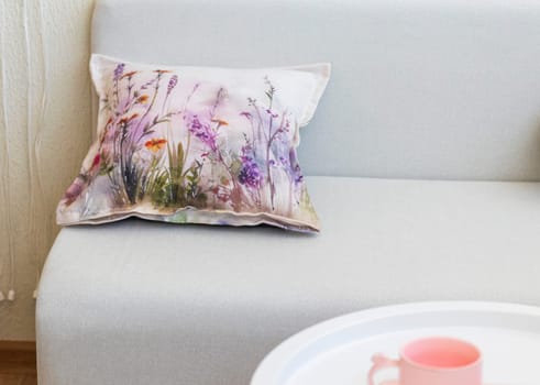 Decorative cushion on the sofa