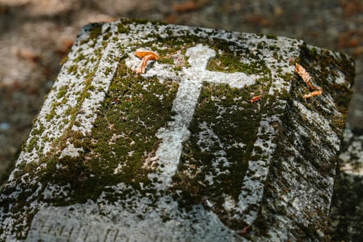 Abandoned grave in a cemetery Europe