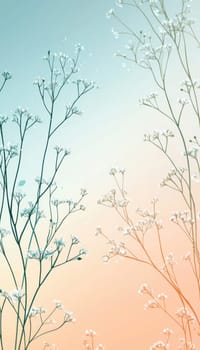 Delicate pastel hues transition from light blue to peach, accentuated by subtle floral designs. this serene background is ideal for creating an upscale, seasonal atmosphere in promotional materials, print designs, and elegant cards.
